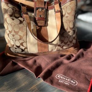 Coach Signature Stripe Carry-All